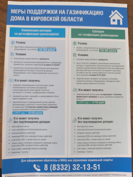 Меры поддержки при газификации. Меры поддержки при газификации.